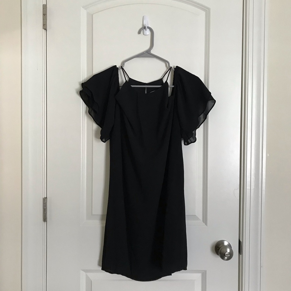 Naked Zebra Black Dress With Shoulder Cutouts Size M